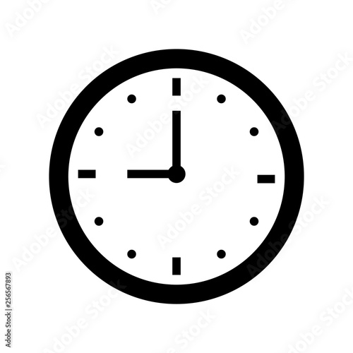 nine o'clock icon outline vector