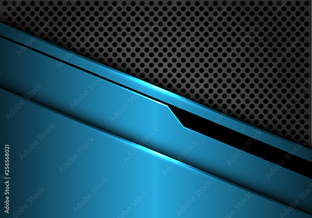 Abstract blue metallic black line futuristic overlap on dark grey circle mesh design modern luxury background vector illustration. Abstract blue metallic black line futuristic overlap on dark grey circle mesh design modern luxury background vector illustration.