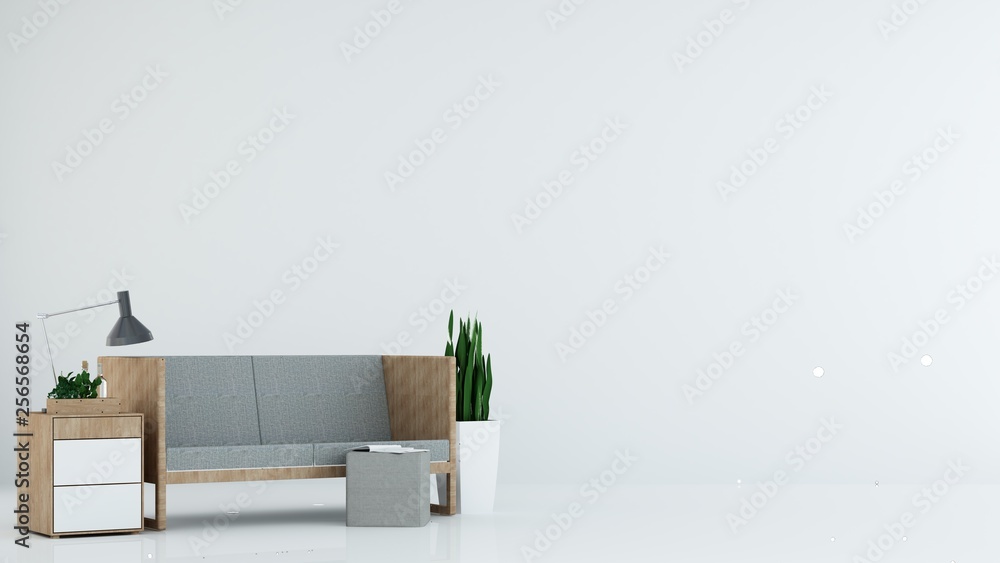 Relax space white background - Interior 3D Rendering  