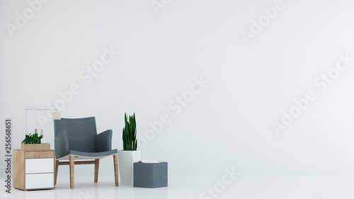 Relax space white background - Interior 3D Rendering  