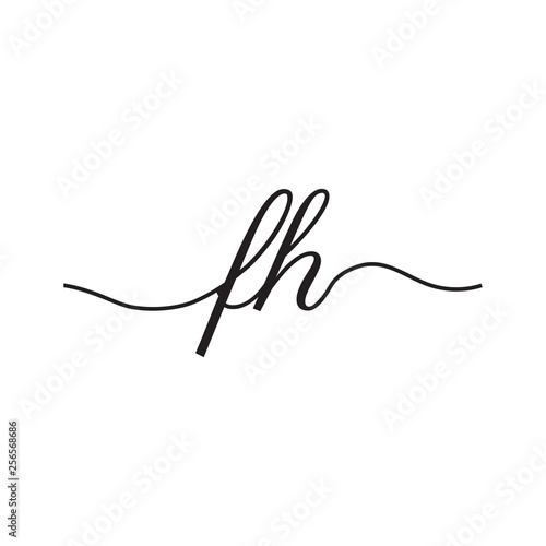 initials handwriting letters vector logo