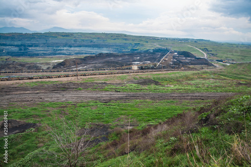 Field where coal is mined on Peloponnese in Greece