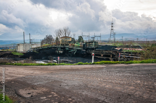 Field where coal is mined on Peloponnese in Greece