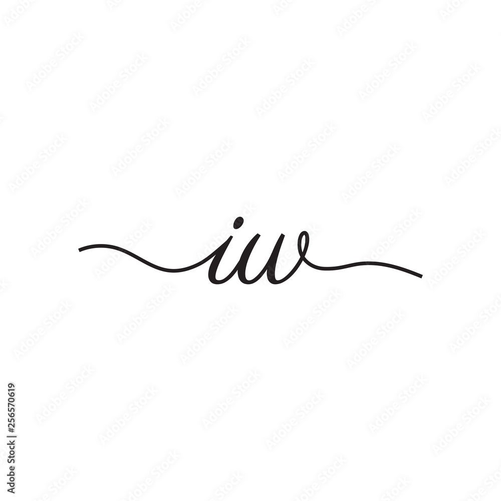 initials handwriting letters vector logo