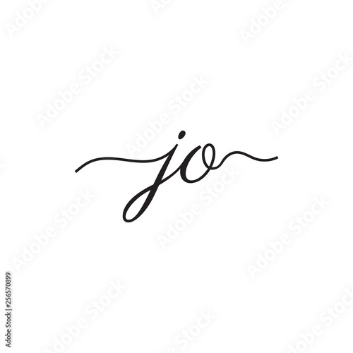 initials handwriting letters vector logo