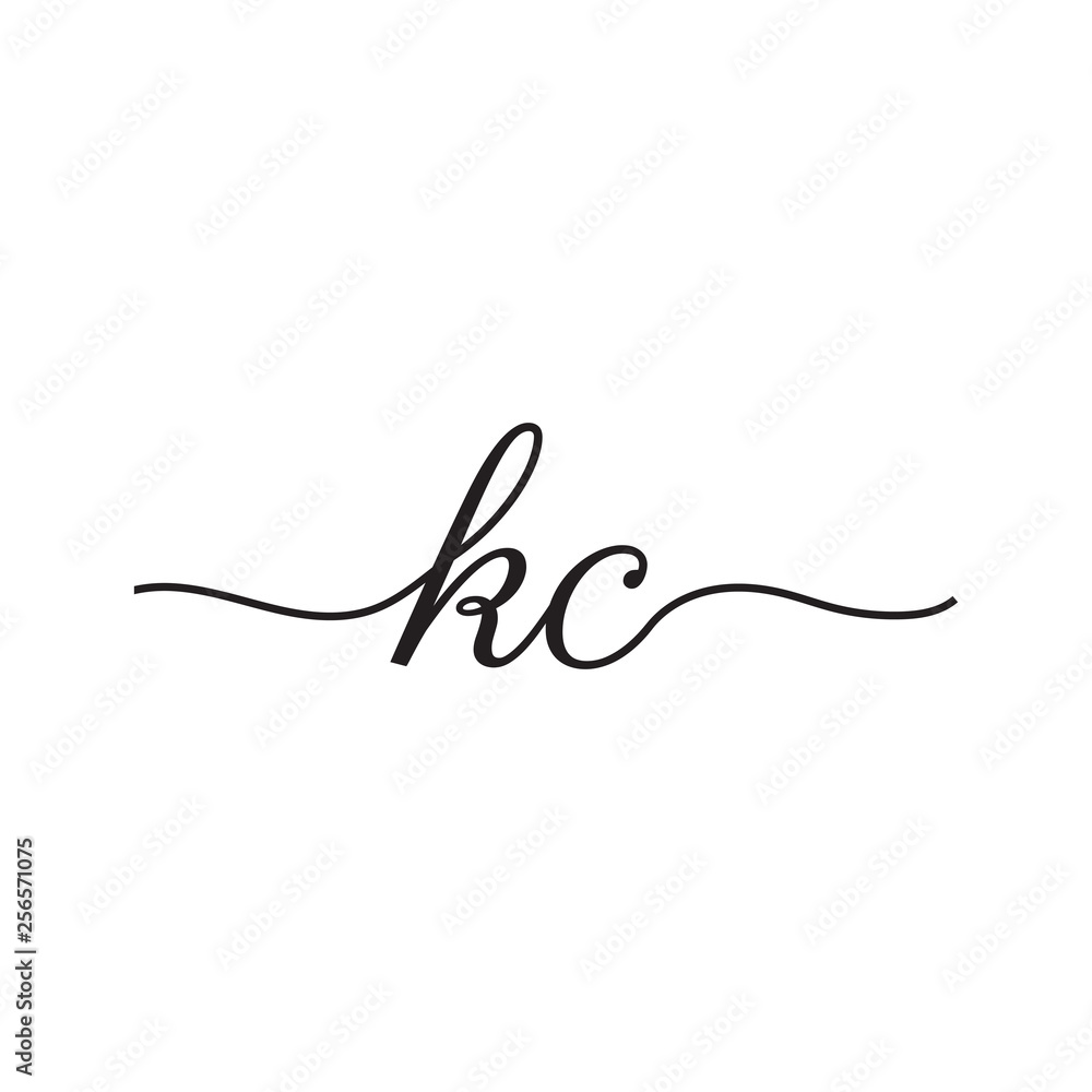 initials handwriting letters vector logo