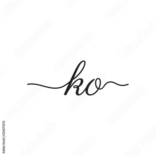 initials handwriting letters vector logo