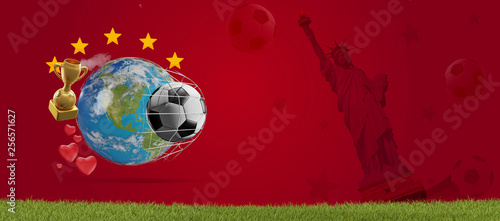 earth with Statue of Libert...