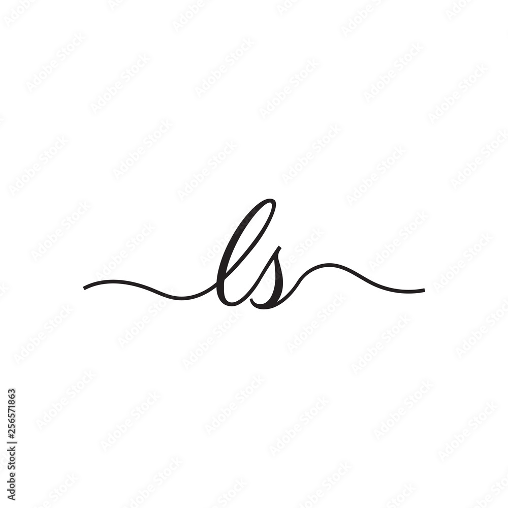 initials handwriting letters vector logo