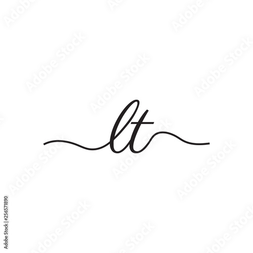 initials handwriting letters vector logo