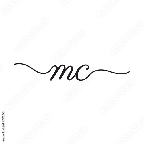 initials handwriting letters vector logo