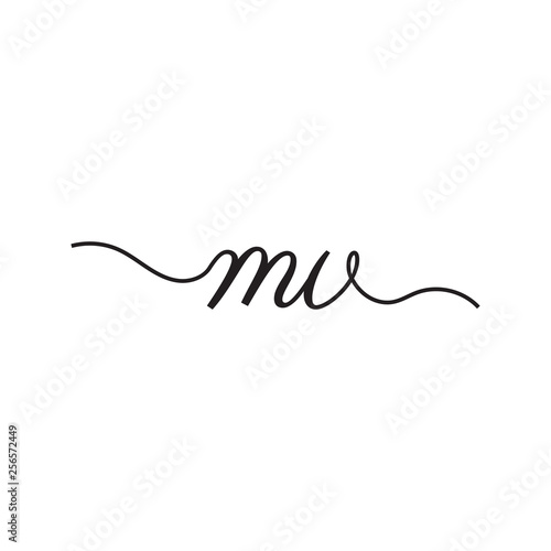 initials handwriting letters vector logo