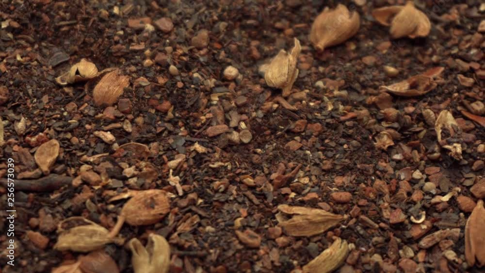 Dry Traditional Indian Masala Tea with Spices Rotating Dry Traditional Indian Masala Tea with Spices Rotating