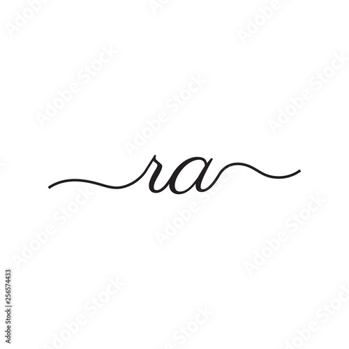 initials handwriting letters vector logo