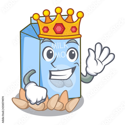 King almond milk in the cartoon shape