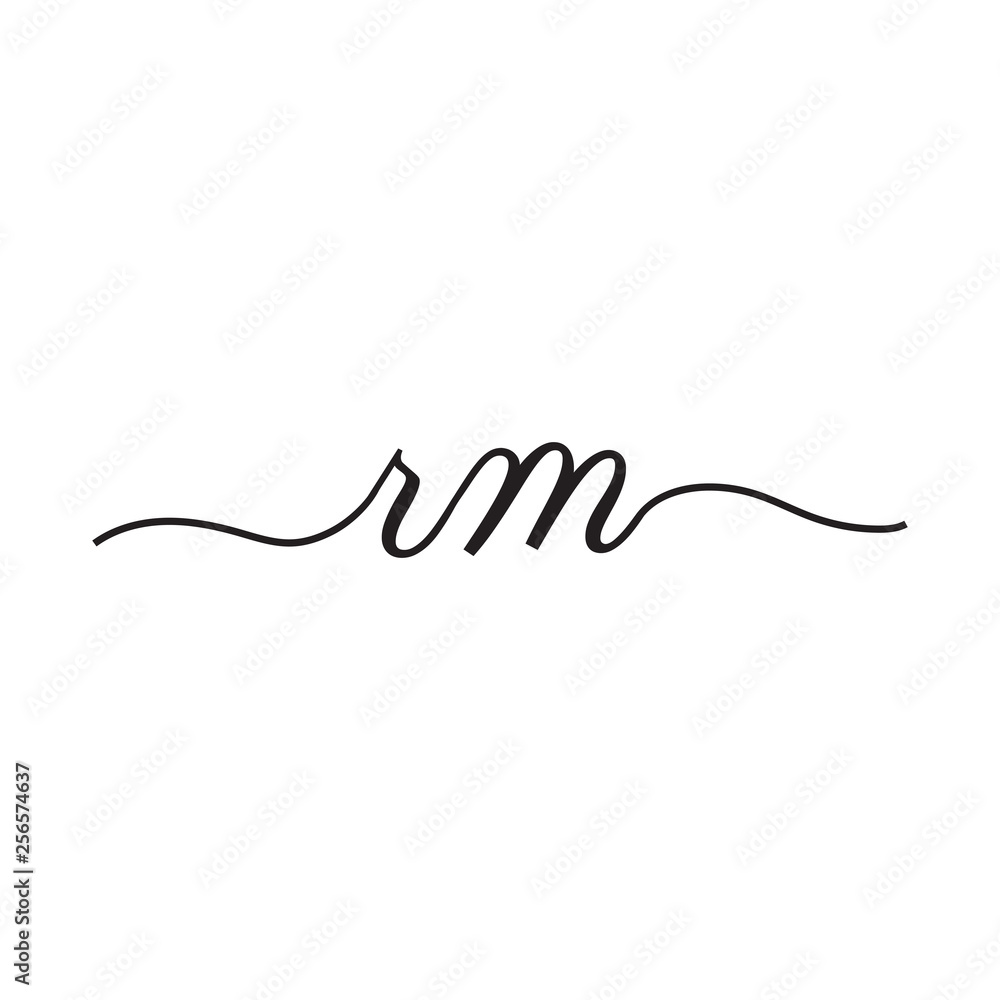 initials handwriting letters vector logo