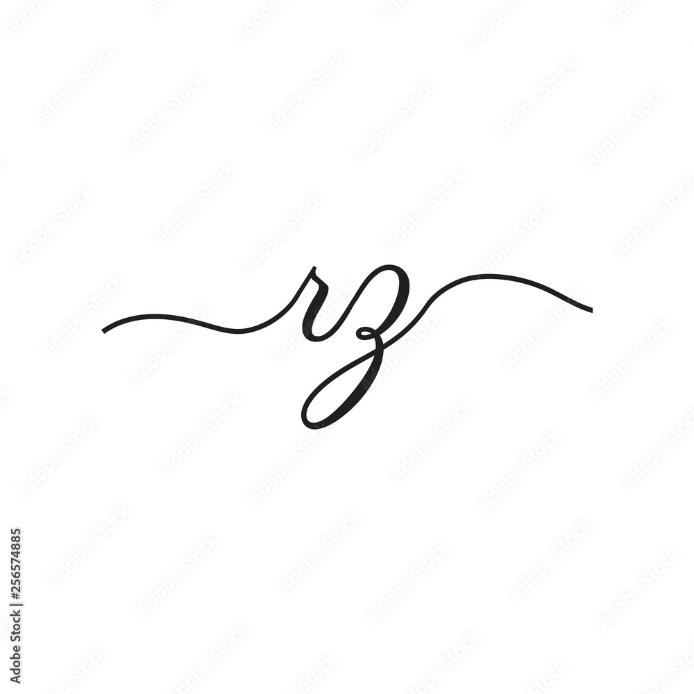 initials handwriting letters vector logo