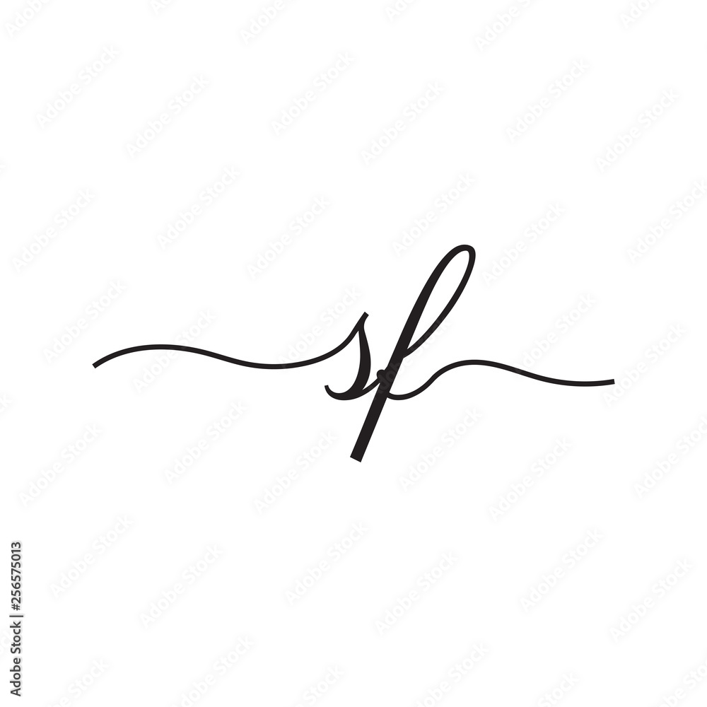 Obraz premium initials handwriting letters vector logo