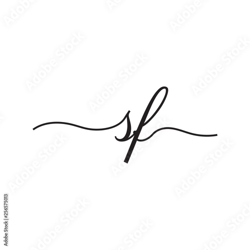 initials handwriting letters vector logo