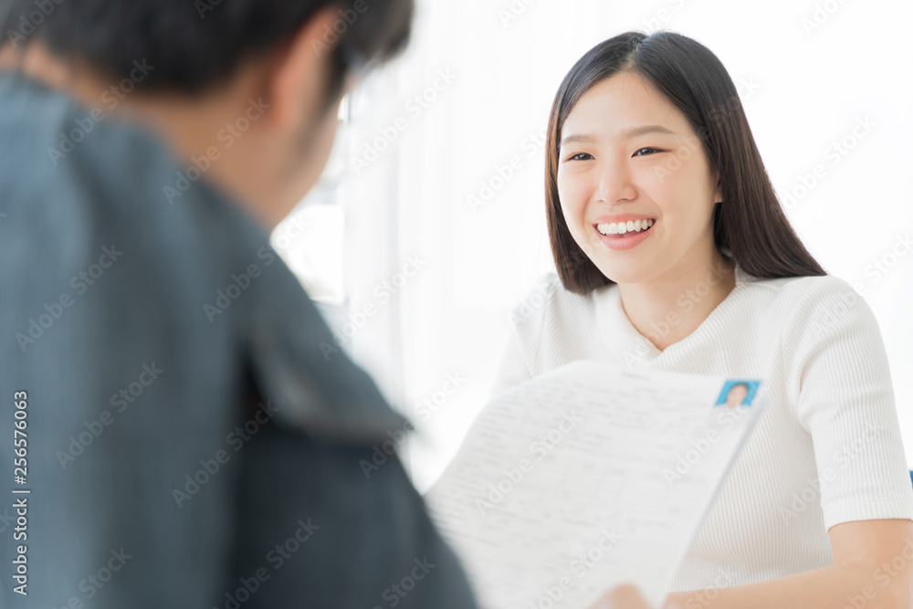 young asian woman interview. Hiring employee concept. young asian woman interview. Hiring employee concept.
