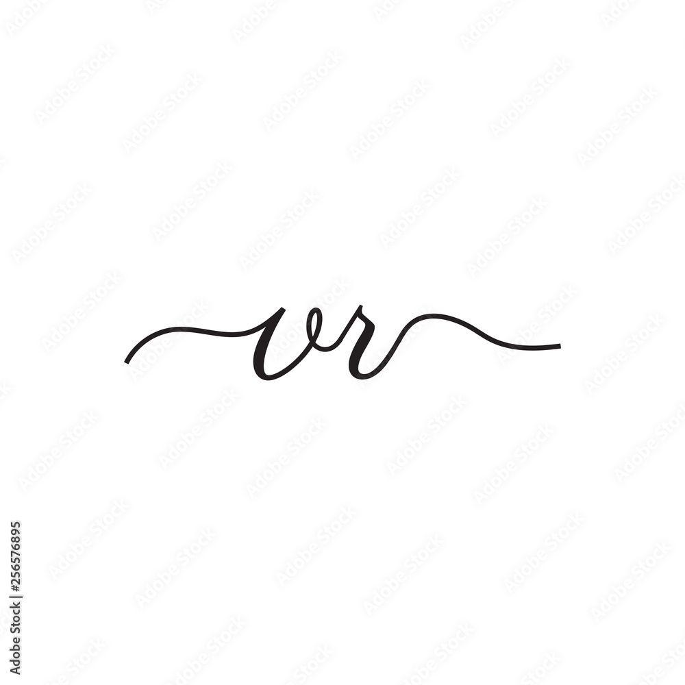 initials handwriting letters vector logo