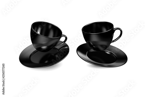 Black Color Coffee Mugs Mockup Template