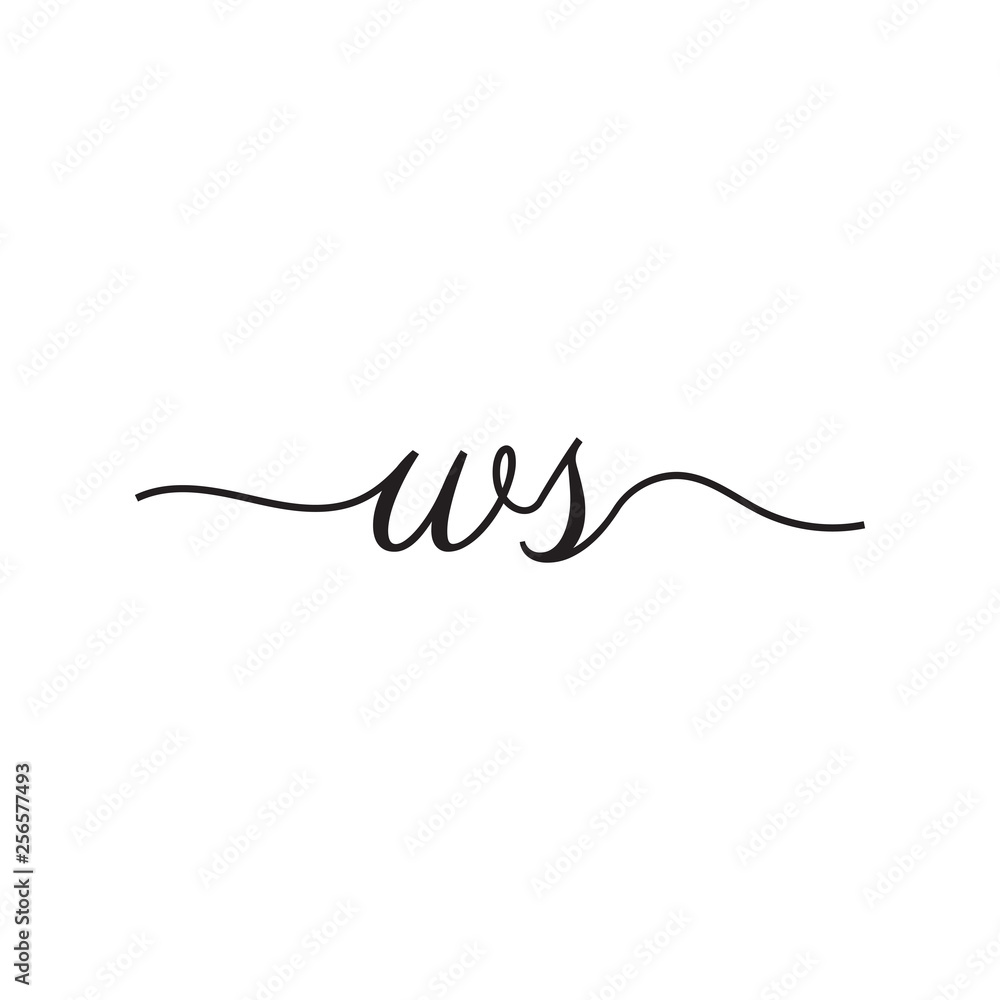 initials handwriting letters vector logo