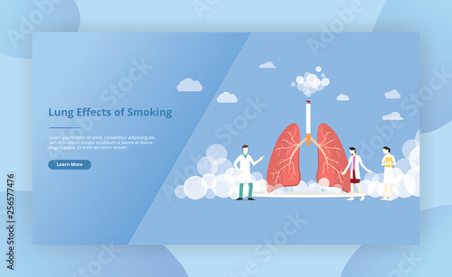lungs smoke cigarette concept for website template page design - vector illustration
