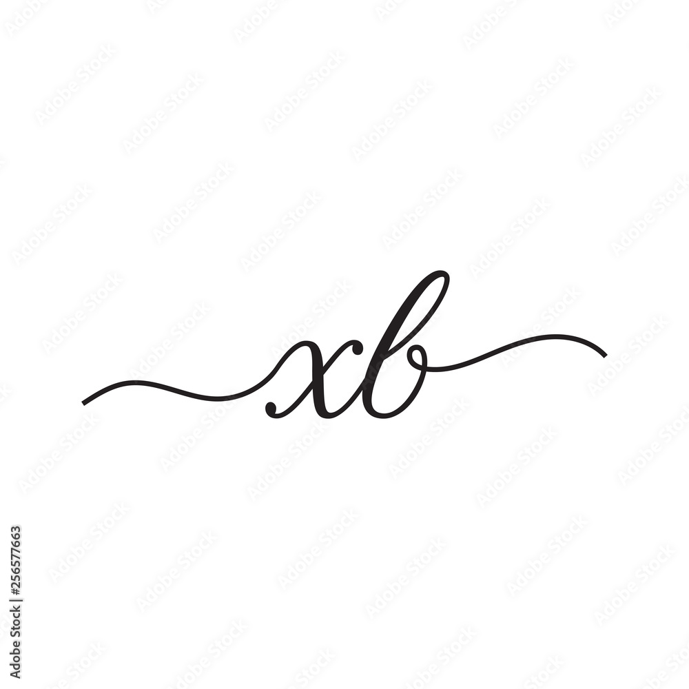 initials handwriting letters vector logo