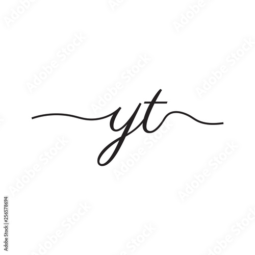 initials handwriting letters vector logo