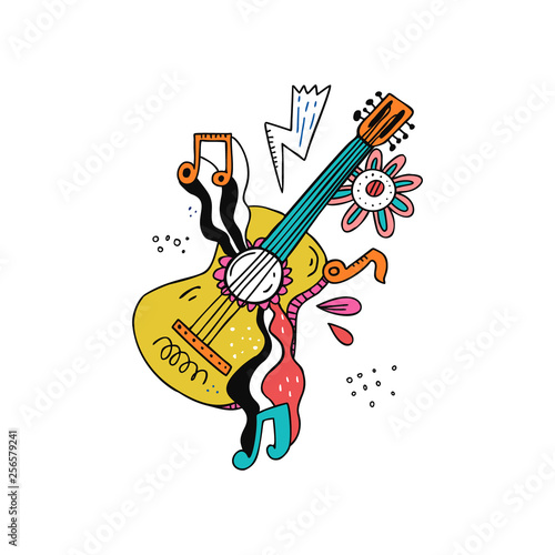 Guitar doodle illustration