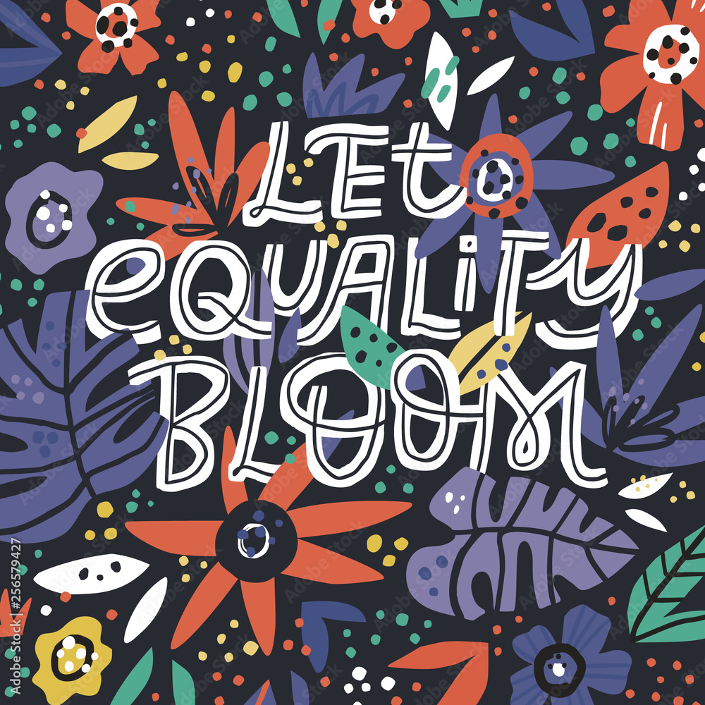 Equal rights slogan hand drawn banner illustration