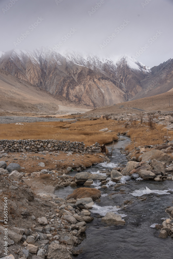 Leh Ladakh - Leh, Ladakh, India Beautiful View - River And Mountains   Ladakh, India.