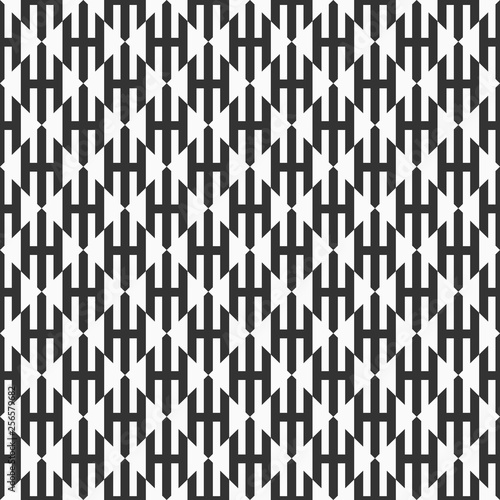 Abstract seamless pattern of regularly repeating geometric shapes. Vector monochrome background.