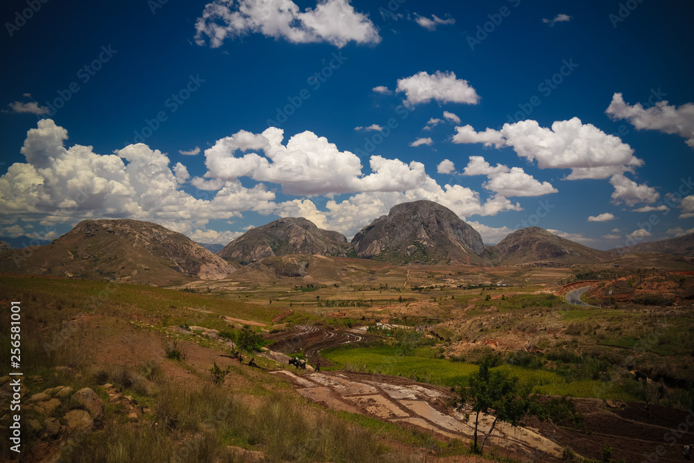 Landscape to Andringitra mountain range, Ihosy, Madagascar