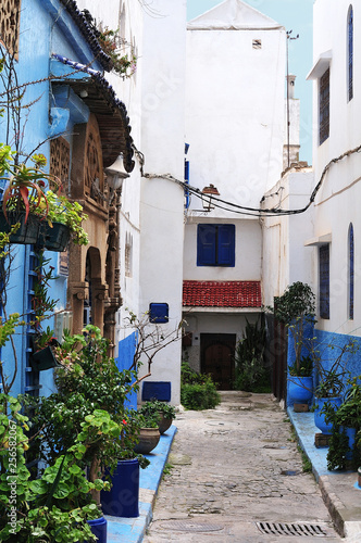 view into picturesque street in Rabat  Morocco