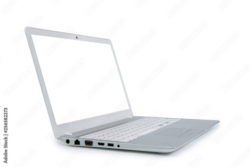 Isolated laptop with empty space on white background. Isolated laptop with empty space on white background.