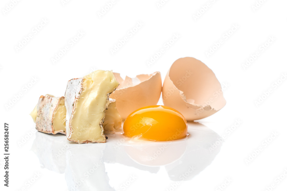 egg and cheese ... blue cheese and scrambled eggs.