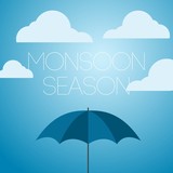 Monsoon Season April Showers Vector Template Design Illustration Icon