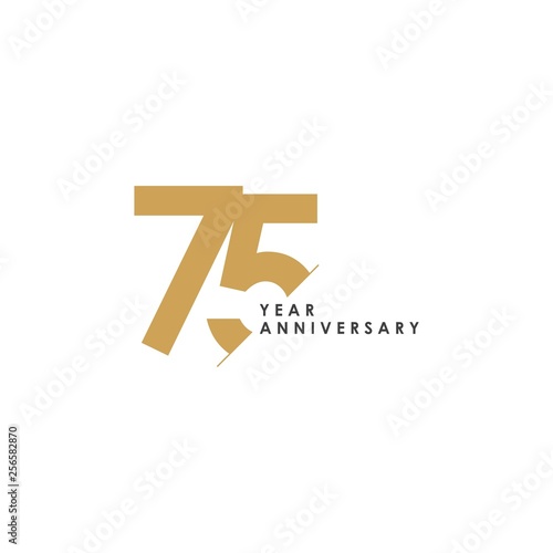 75 Year Anniversary Vector Template Design Illustration