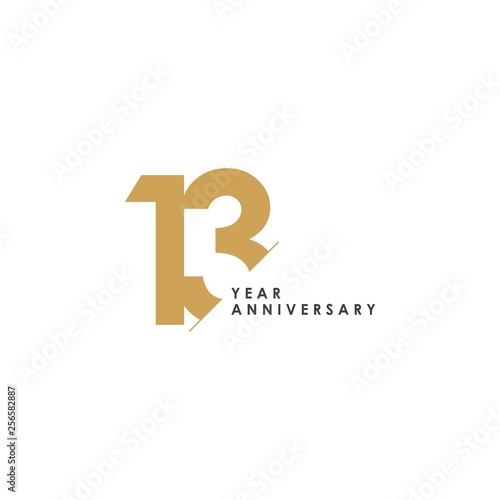 13 Year Anniversary Vector Template Design Illustration