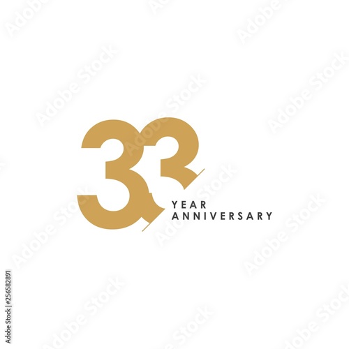 33 Year Anniversary Vector Template Design Illustration