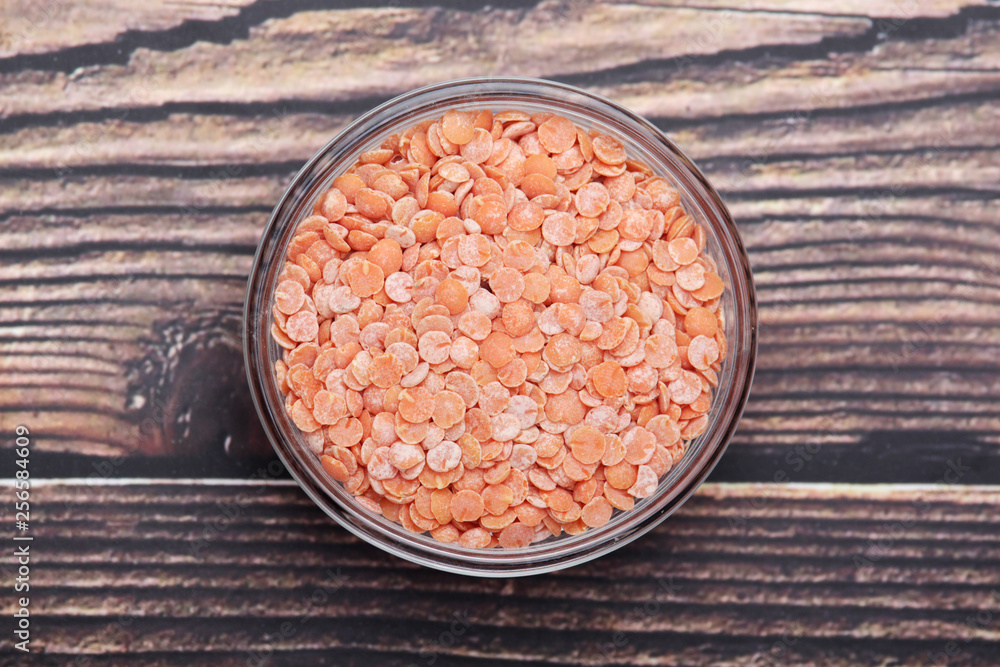 A bowl with raw puy lentils A bowl with raw puy lentils
