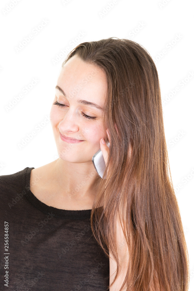 attractive young woman talking on mobile phone attractive young woman talking on mobile phone