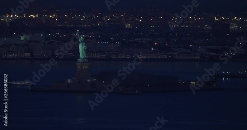 Night View Of NYC's Statue Of Liberty