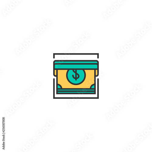 atm icon line design. Business icon vector design