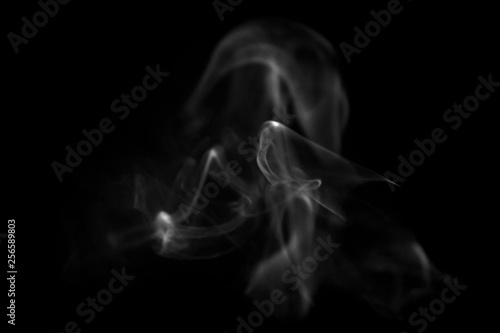 Fototapeta Naklejka Na Ścianę i Meble -  white smoke on black background texture