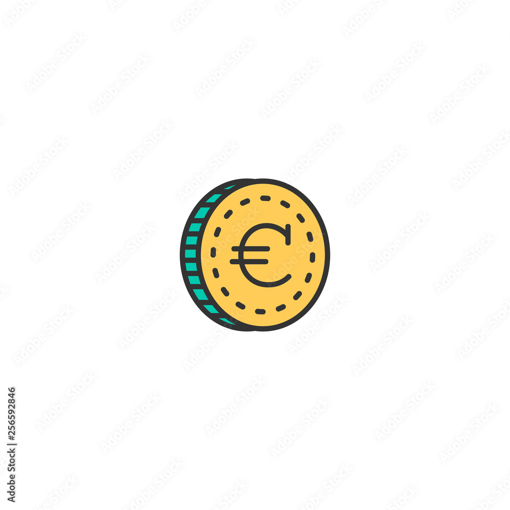 Obraz premium coin icon line design. Business icon vector design