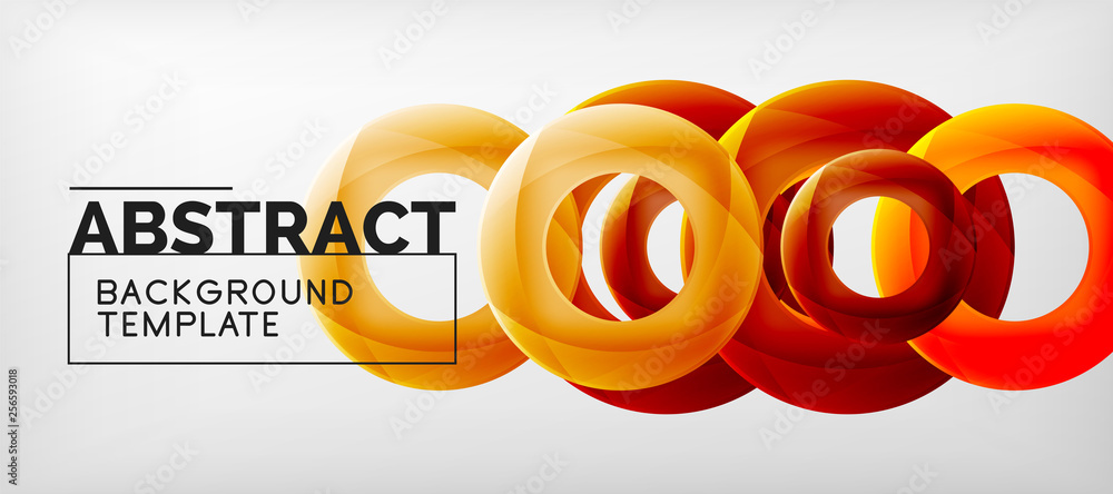 Obraz premium Flying circles geometric abstract background