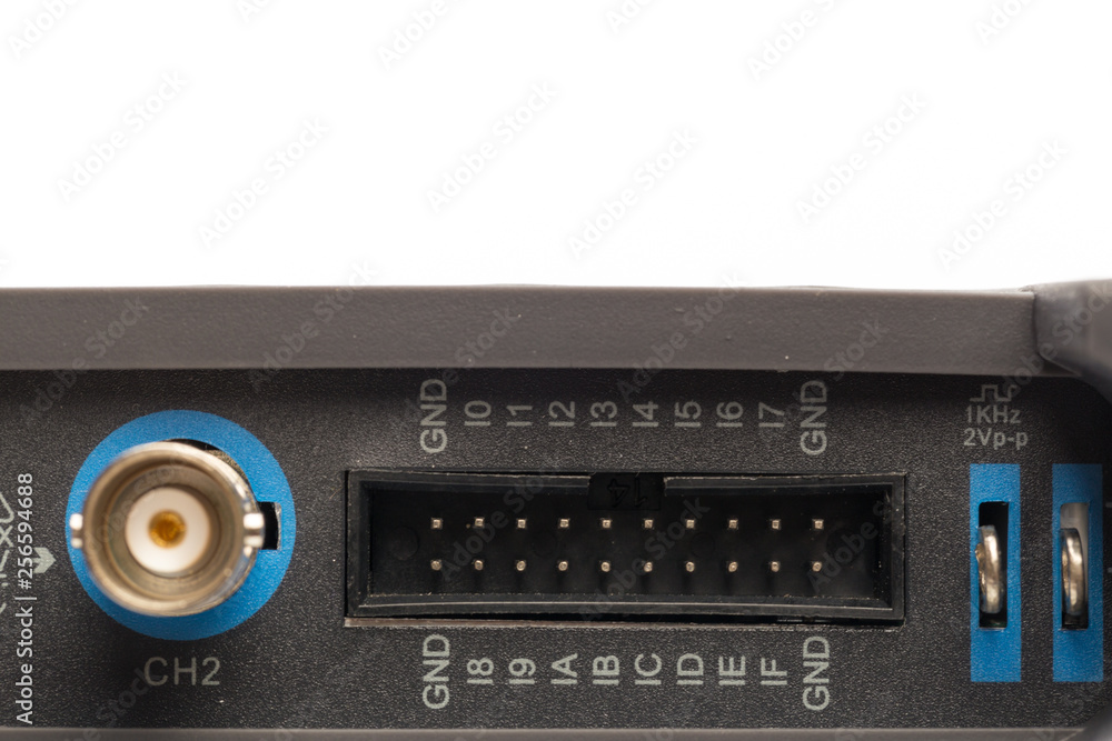 Obraz premium BNC input connector of digital signal oscilloscope